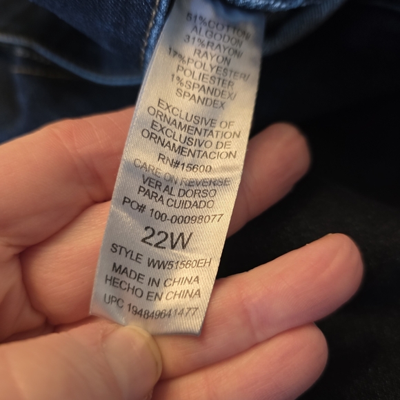 Democracy "Ab" Solution Dark Blue Denim Jeans. Sz 22w 29" Inseam NWOT - Picture 4 of 8